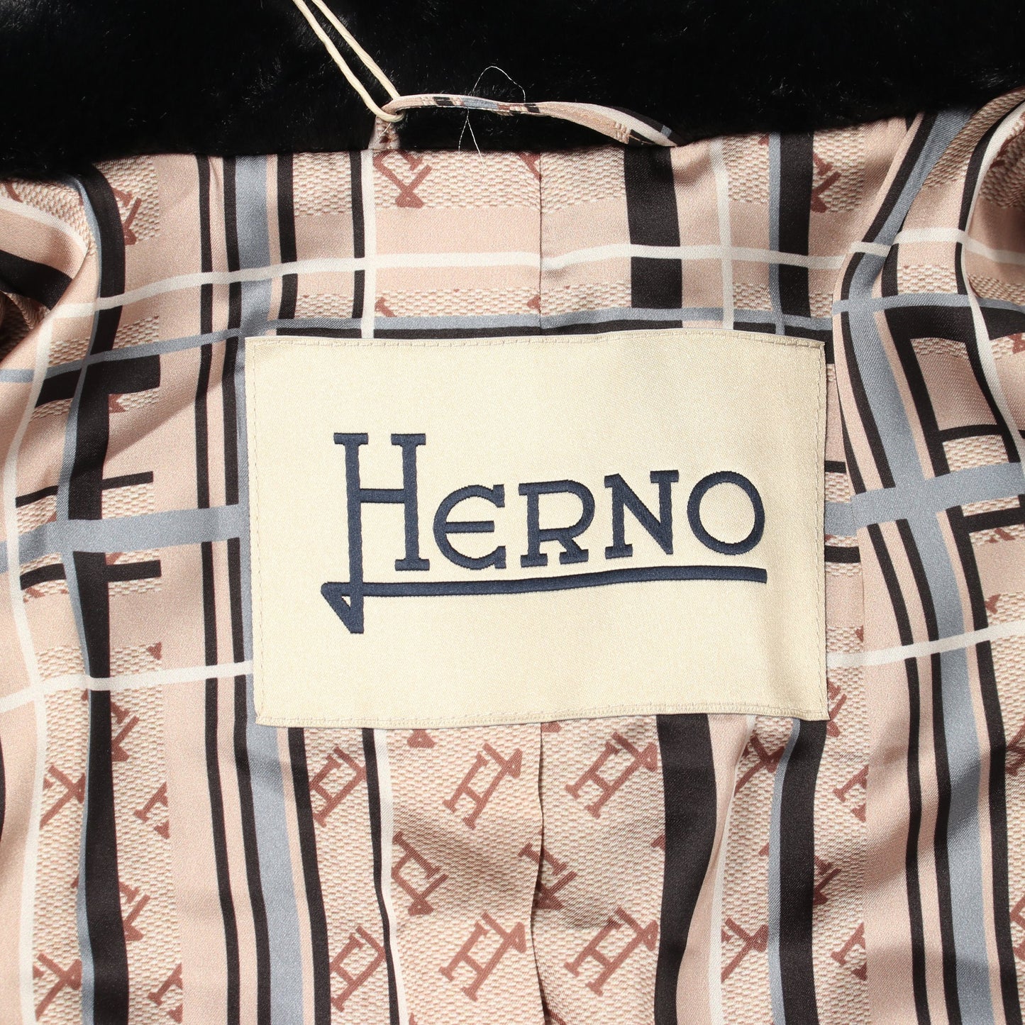 エコファー ロングコート ブラック ヘルノ アウター HERNO