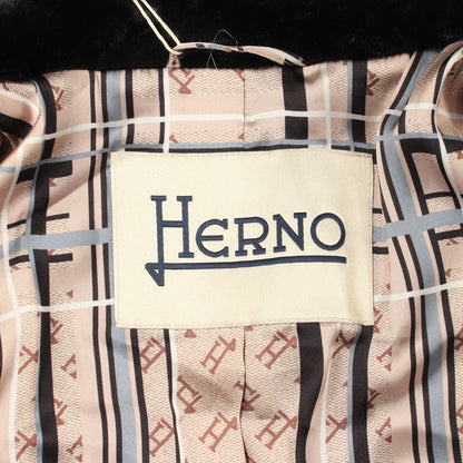 エコファー ロングコート ブラック ヘルノ アウター HERNO