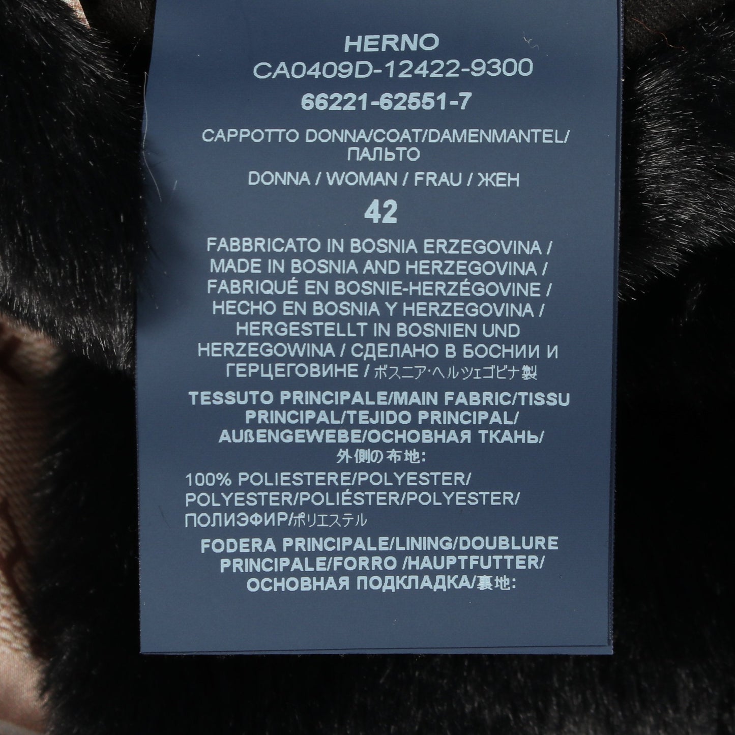 エコファー ロングコート ブラック ヘルノ アウター HERNO