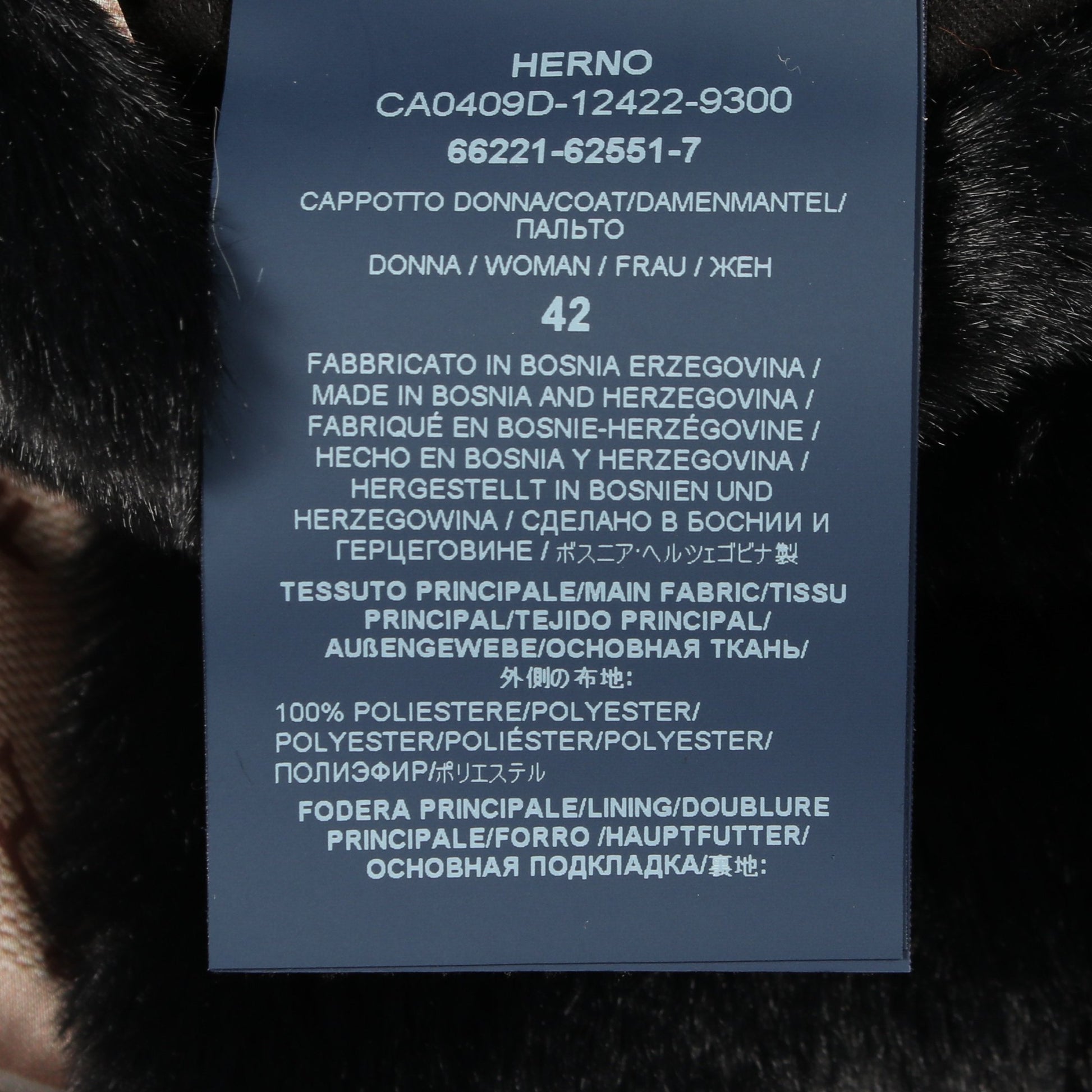 エコファー ロングコート ブラック ヘルノ アウター HERNO