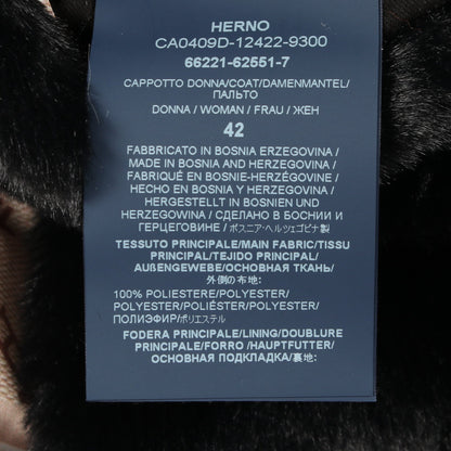 エコファー ロングコート ブラック ヘルノ アウター HERNO