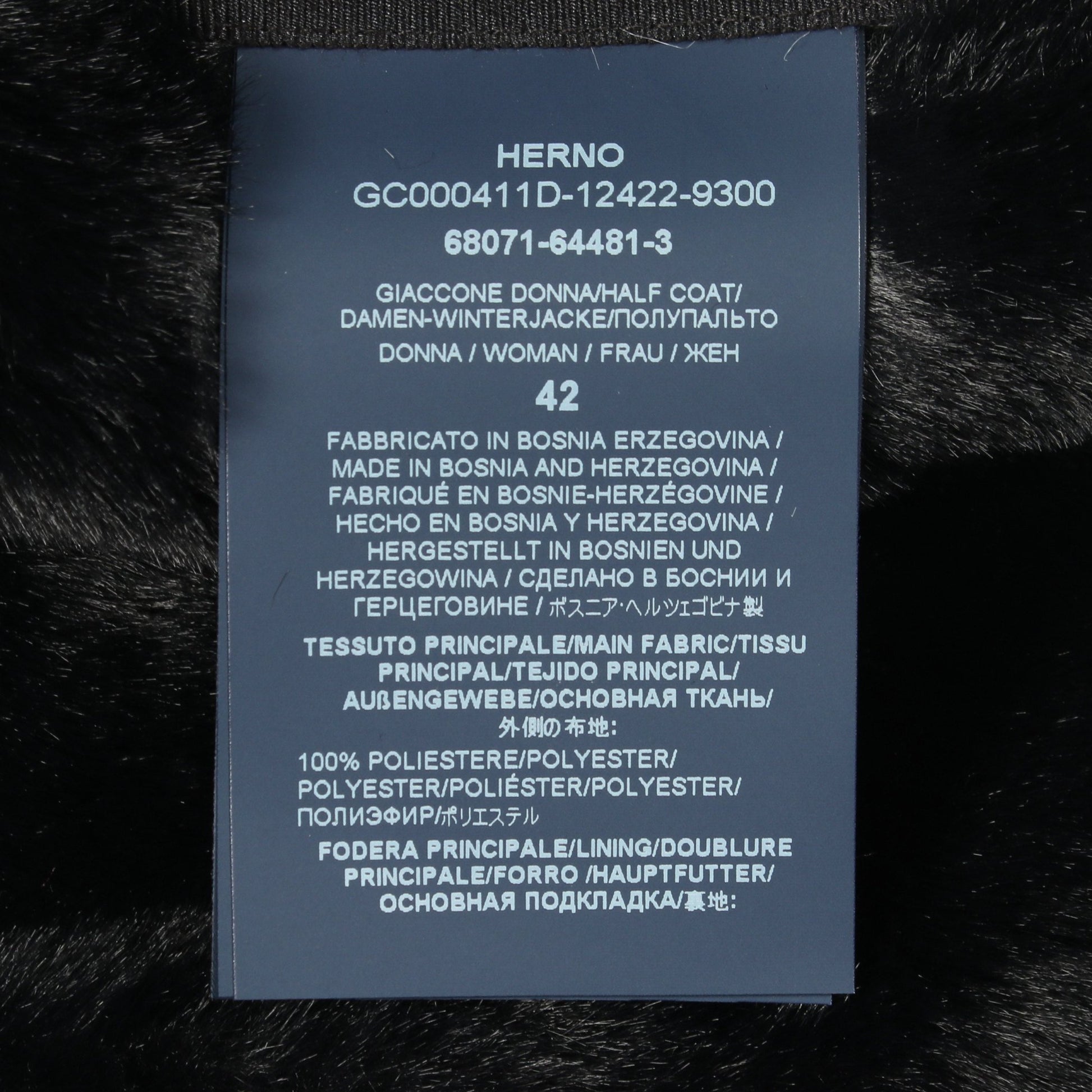 エコファー ロングコート ブラック ヘルノ アウター HERNO