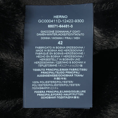エコファー ロングコート ブラック ヘルノ アウター HERNO
