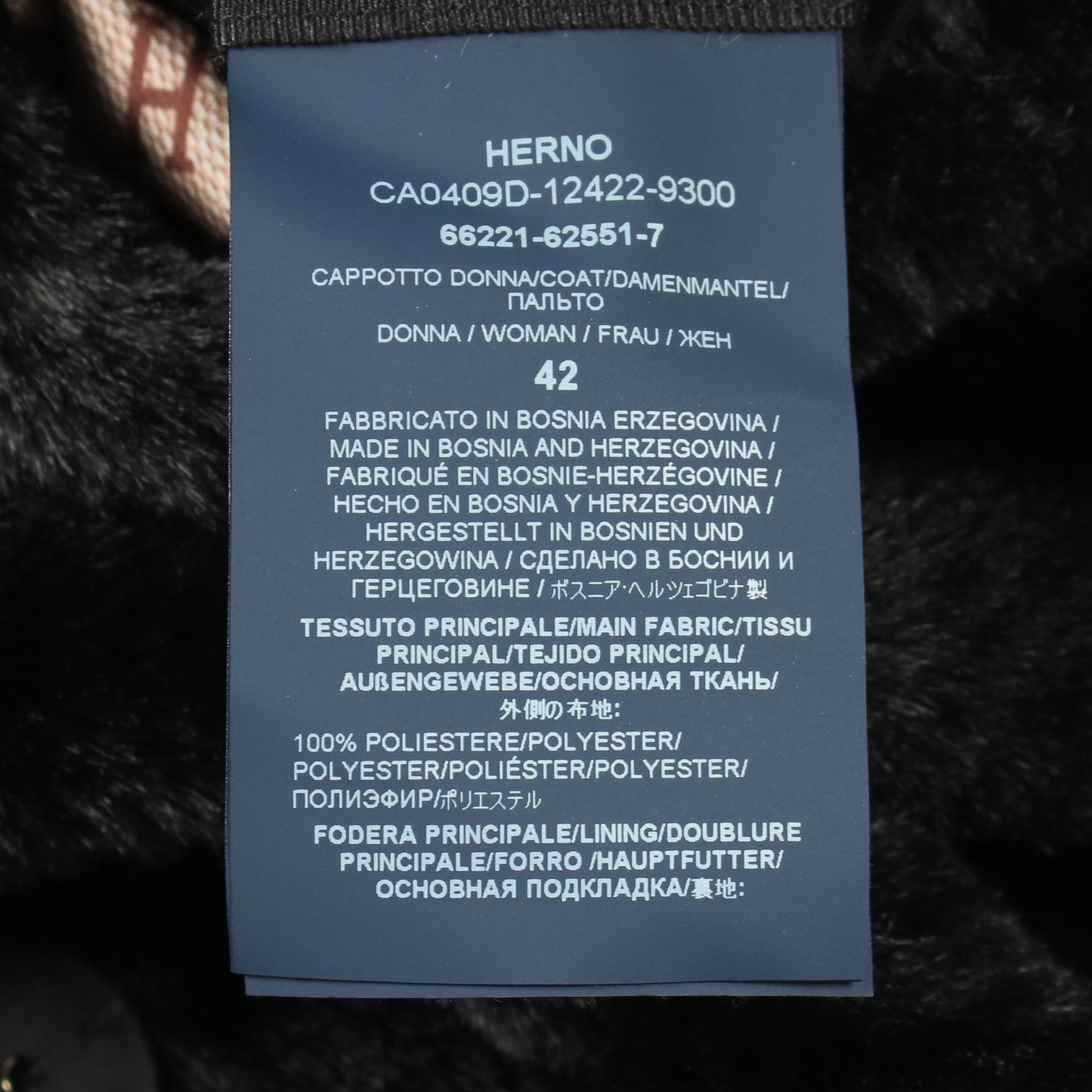 エコファー ロングコート ブラック ヘルノ アウター HERNO