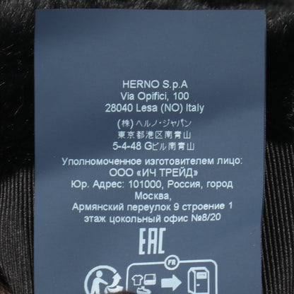 エコファー ロングコート ブラック ヘルノ アウター HERNO