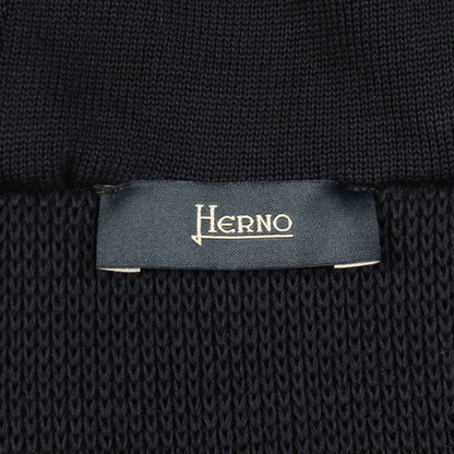 ニット切替 フード付き 中綿 ブルゾン コットン ナイロン ダークネイビー ヘルノ アウター HERNO