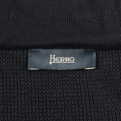 ニット切替 フード付き 中綿 ブルゾン コットン ナイロン ダークネイビー ヘルノ アウター HERNO