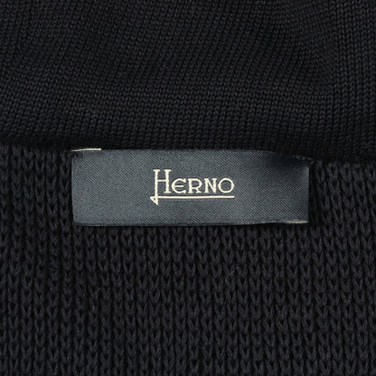 ニット切替 フード付き 中綿 ブルゾン コットン ナイロン ダークネイビー ヘルノ アウター HERNO
