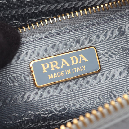 SOFT GRAIN ショルダーバッグ レザー ブルーグレー プラダ バッグ PRADA
