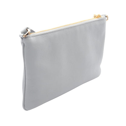 SOFT GRAIN ショルダーバッグ レザー ブルーグレー プラダ バッグ PRADA