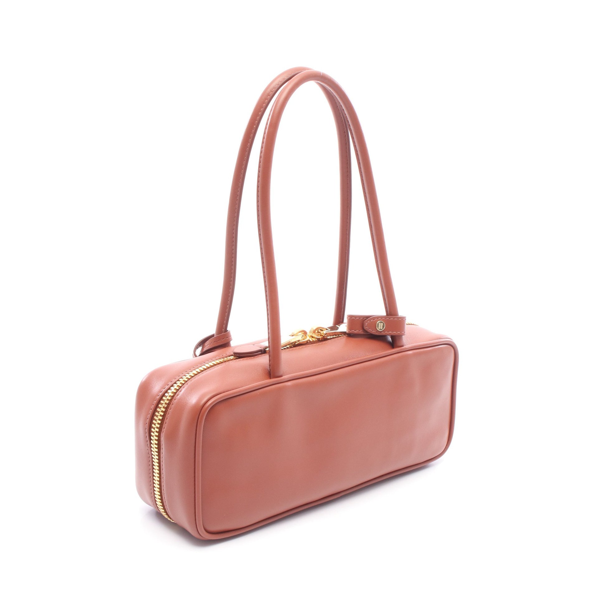 ボー スモール ハンドバッグ レザー ブラウン ミュウミュウ バッグ miu miu
