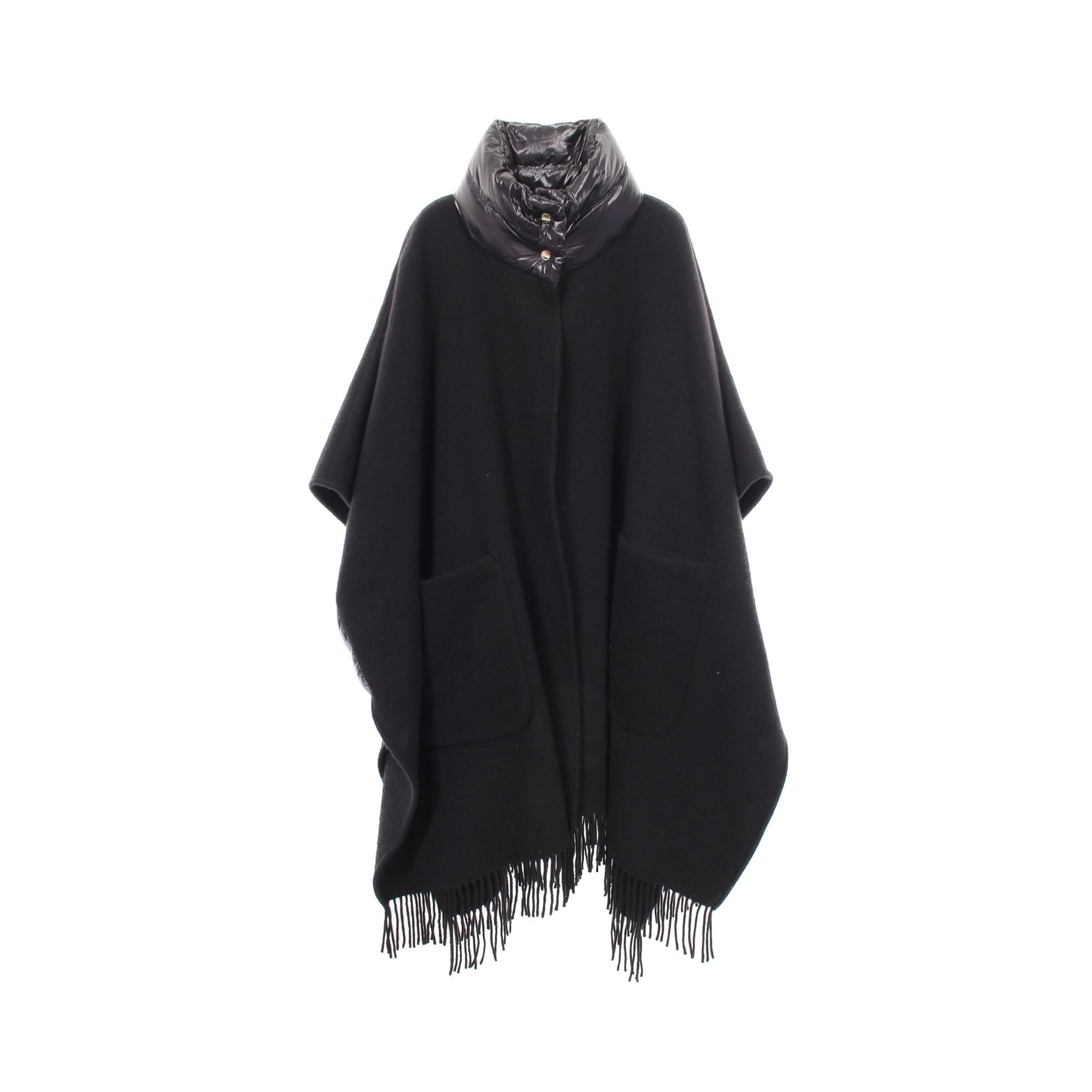 RESORT WARMY & NYLON ULTRALIGHT 切替 ポンチョ ウール カシミヤ ブラック ヘルノ アウター HERNO