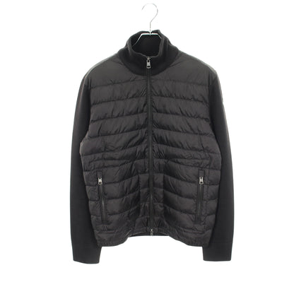 カーディガン ニット切替 ダウンジャケット ナイロン ウール ブラック モンクレール アウター MONCLER