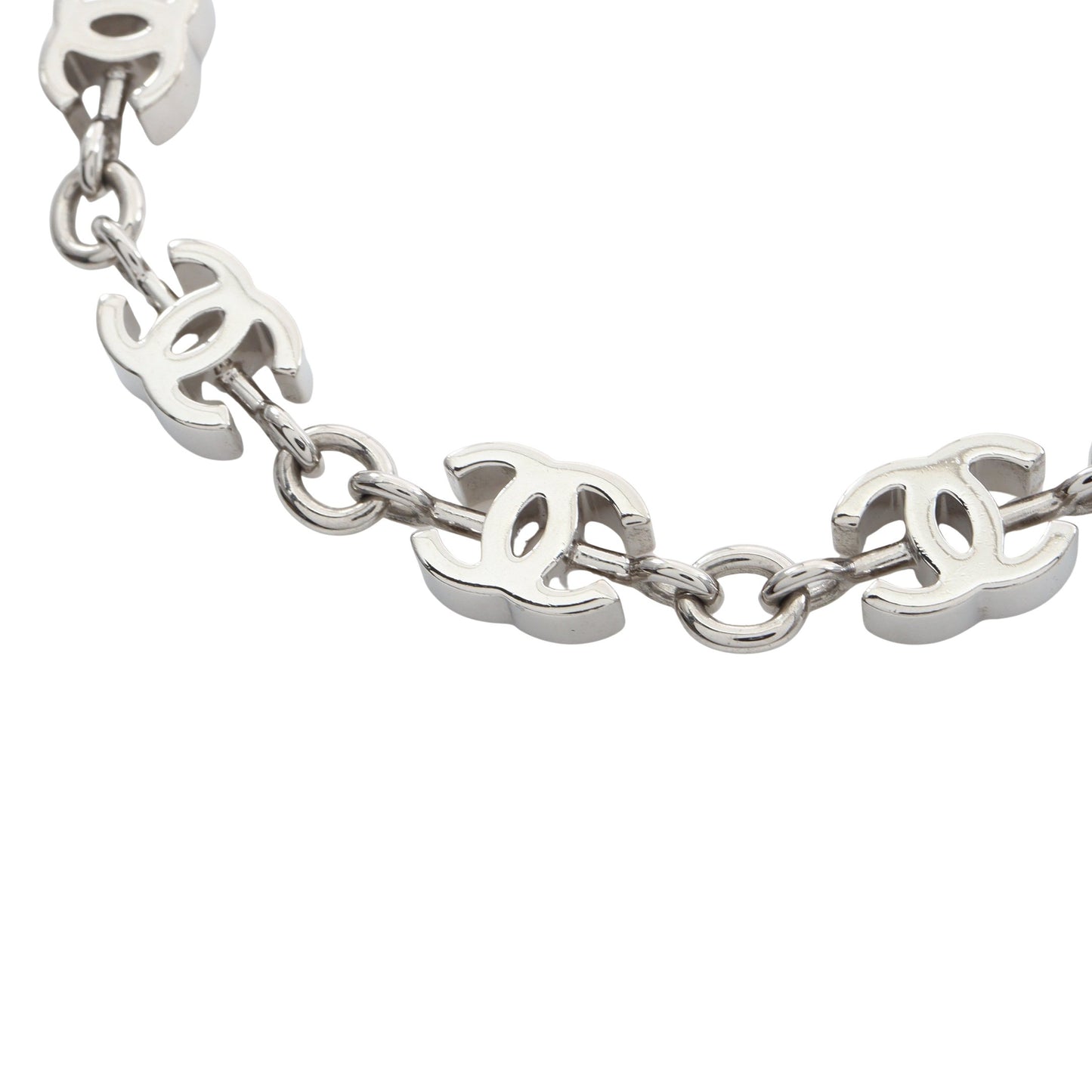 ココマーク ネックレス ラインストーン シルバー クリア B25C シャネル アクセサリー CHANEL