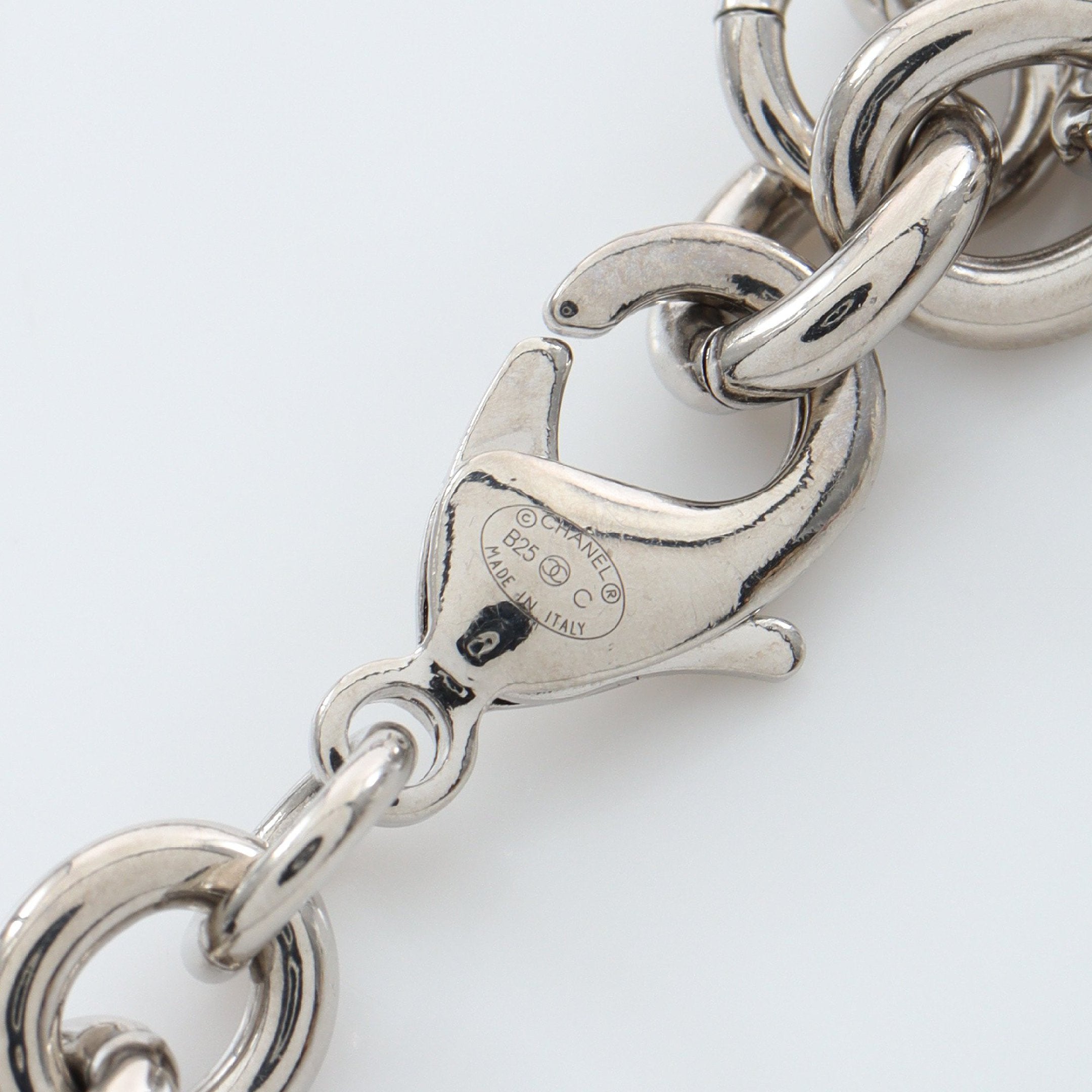 CHANEL シャネル B25C ネックレス ラインストーン ココ シルバー ココマーク ネックレス ラインストーン シルバー クリア B25C シャネル