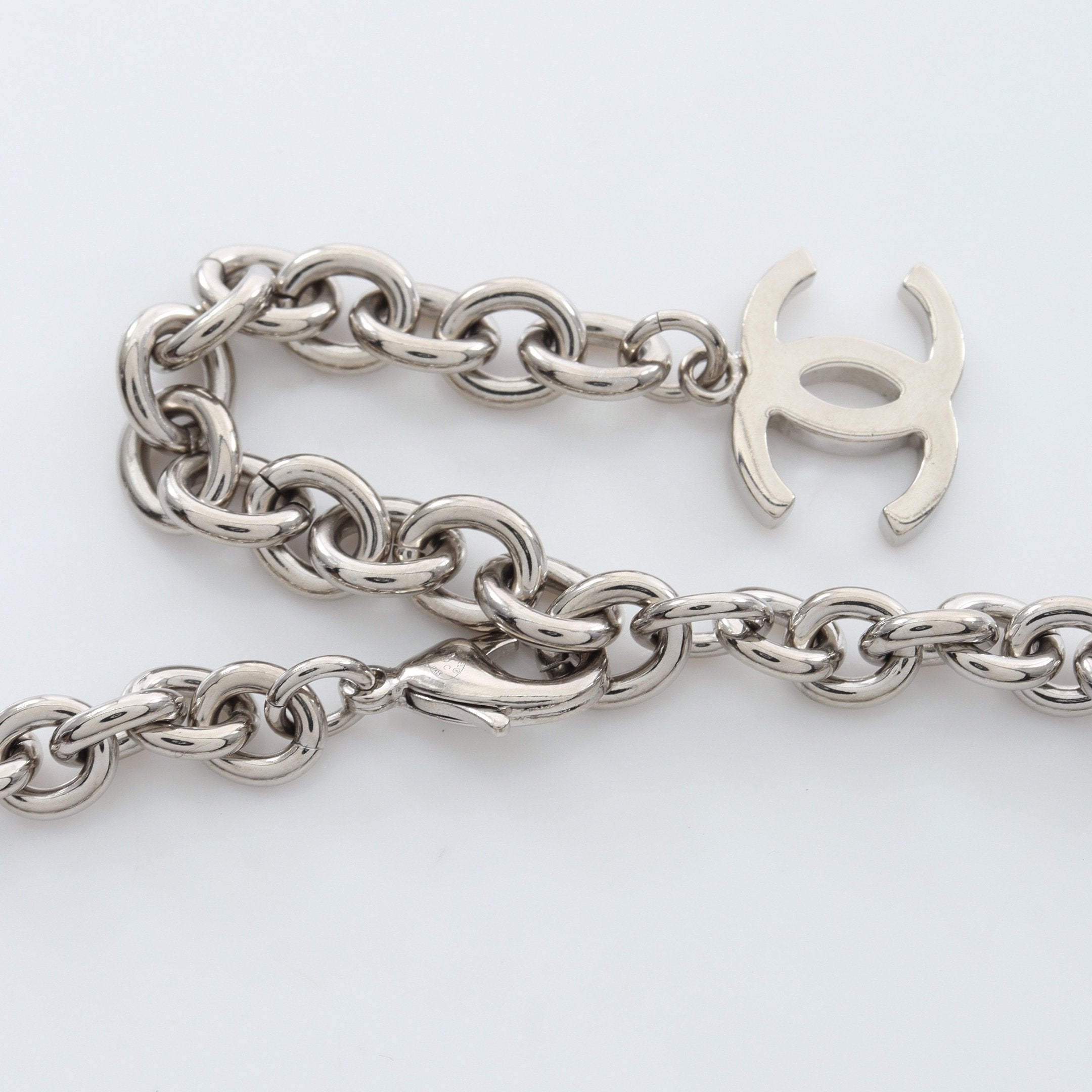 CHANEL シャネル B25C ネックレス ラインストーン ココ シルバー ココマーク ネックレス ラインストーン シルバー クリア B25C シャネル