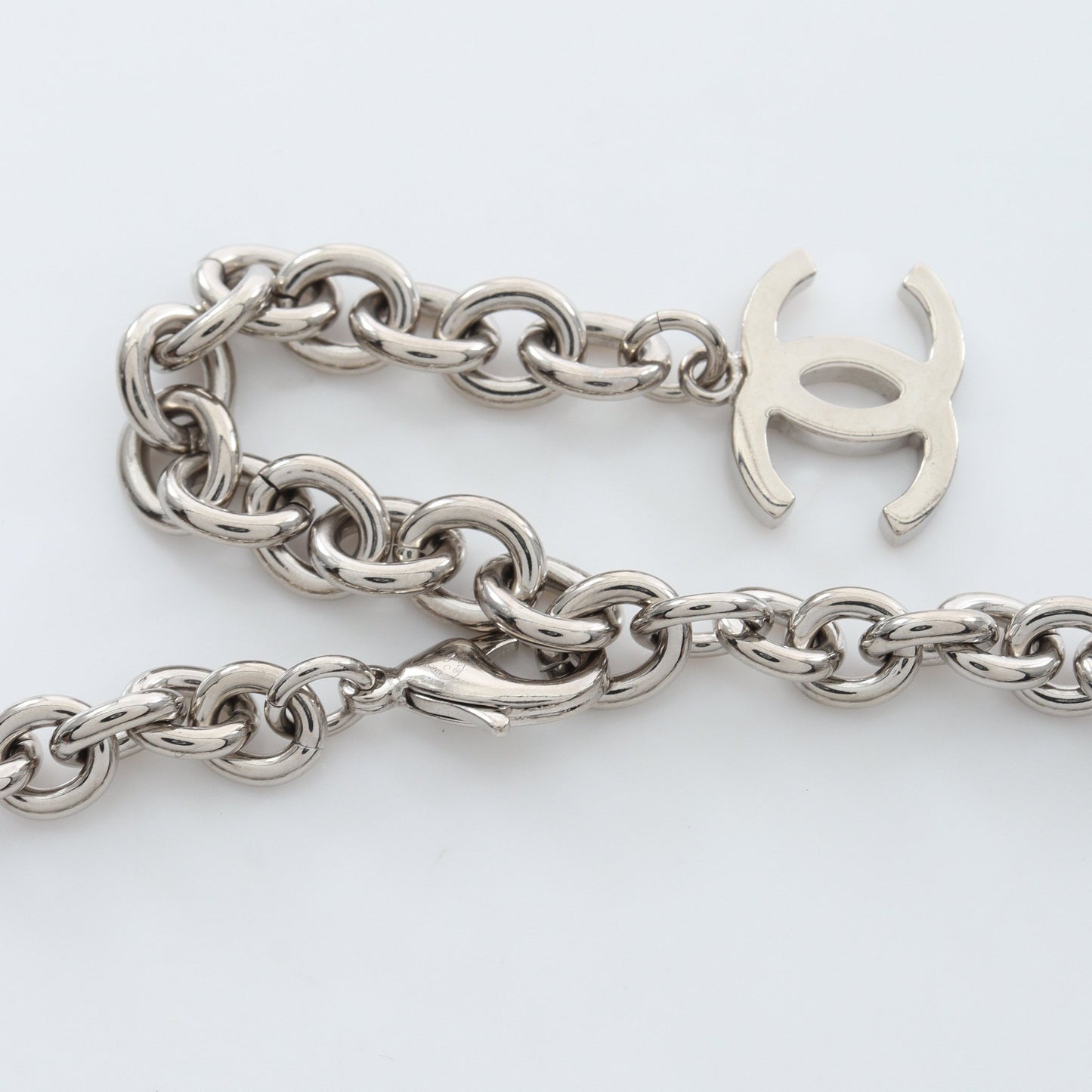 ココマーク ネックレス ラインストーン シルバー クリア B25C シャネル アクセサリー CHANEL