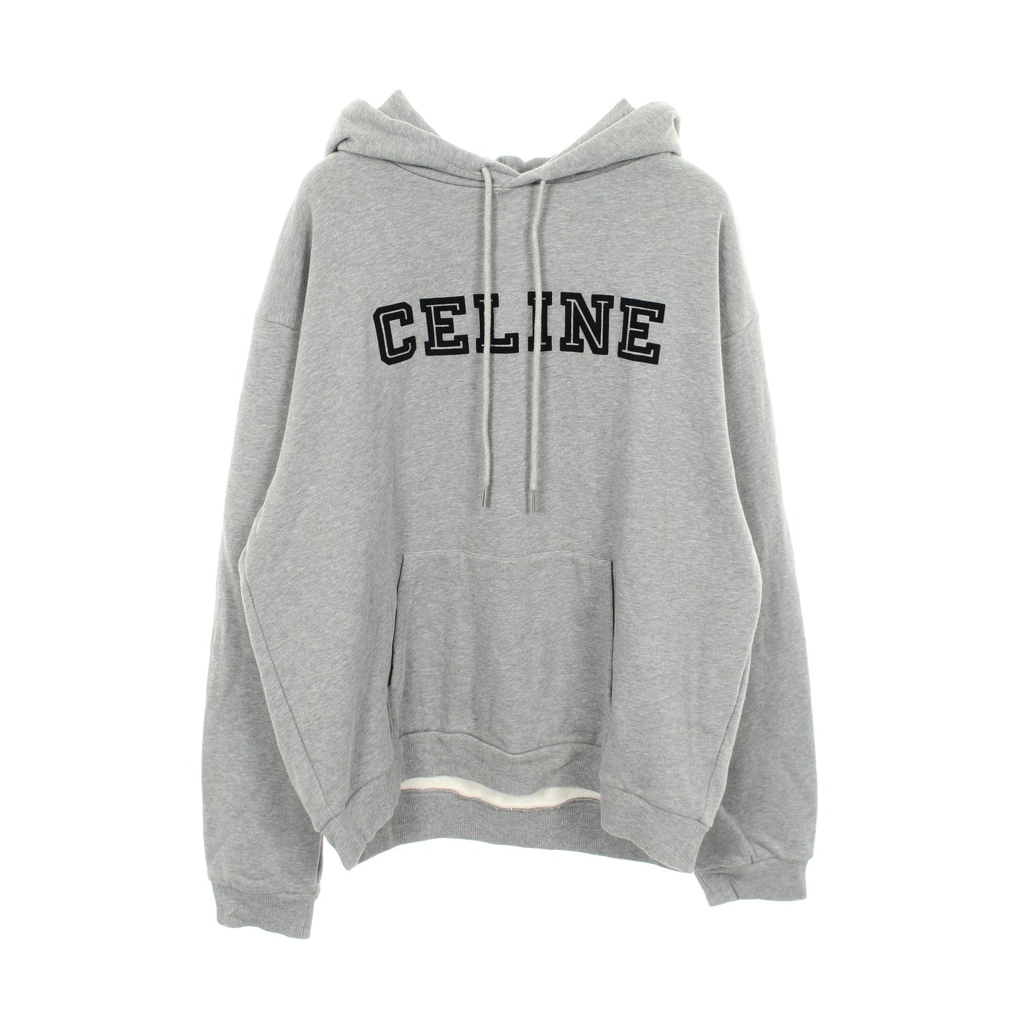 フロッキーロゴ プルオーバーパーカー コットン グレー セリーヌ トップス CELINE