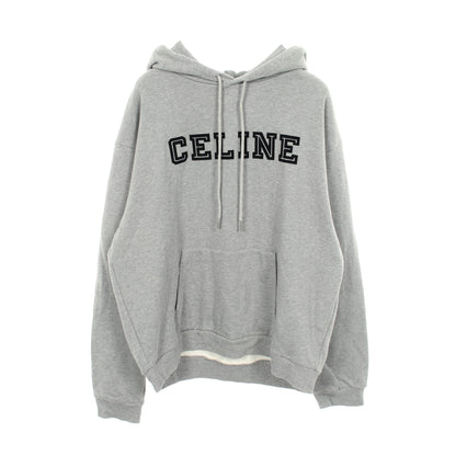 フロッキーロゴ プルオーバーパーカー コットン グレー セリーヌ トップス CELINE