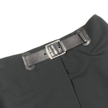 ベルト付き ラップスカート ウール ブラック エルメス ボトムス HERMES