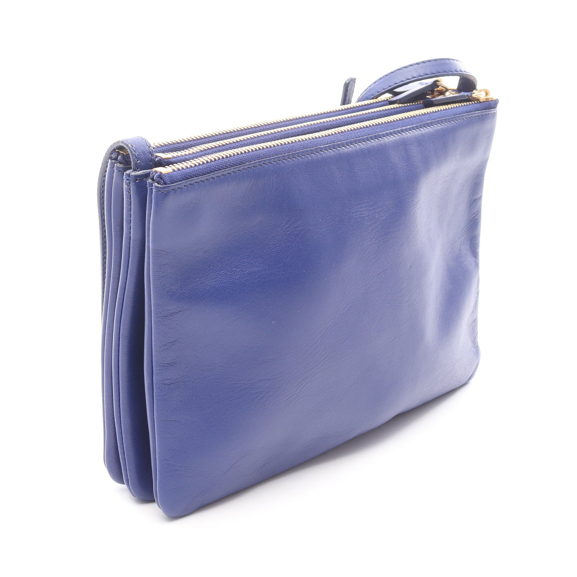 TRIO LARGE トリオ ラージ ショルダーバッグ レザー ブルー セリーヌ バッグ CELINE