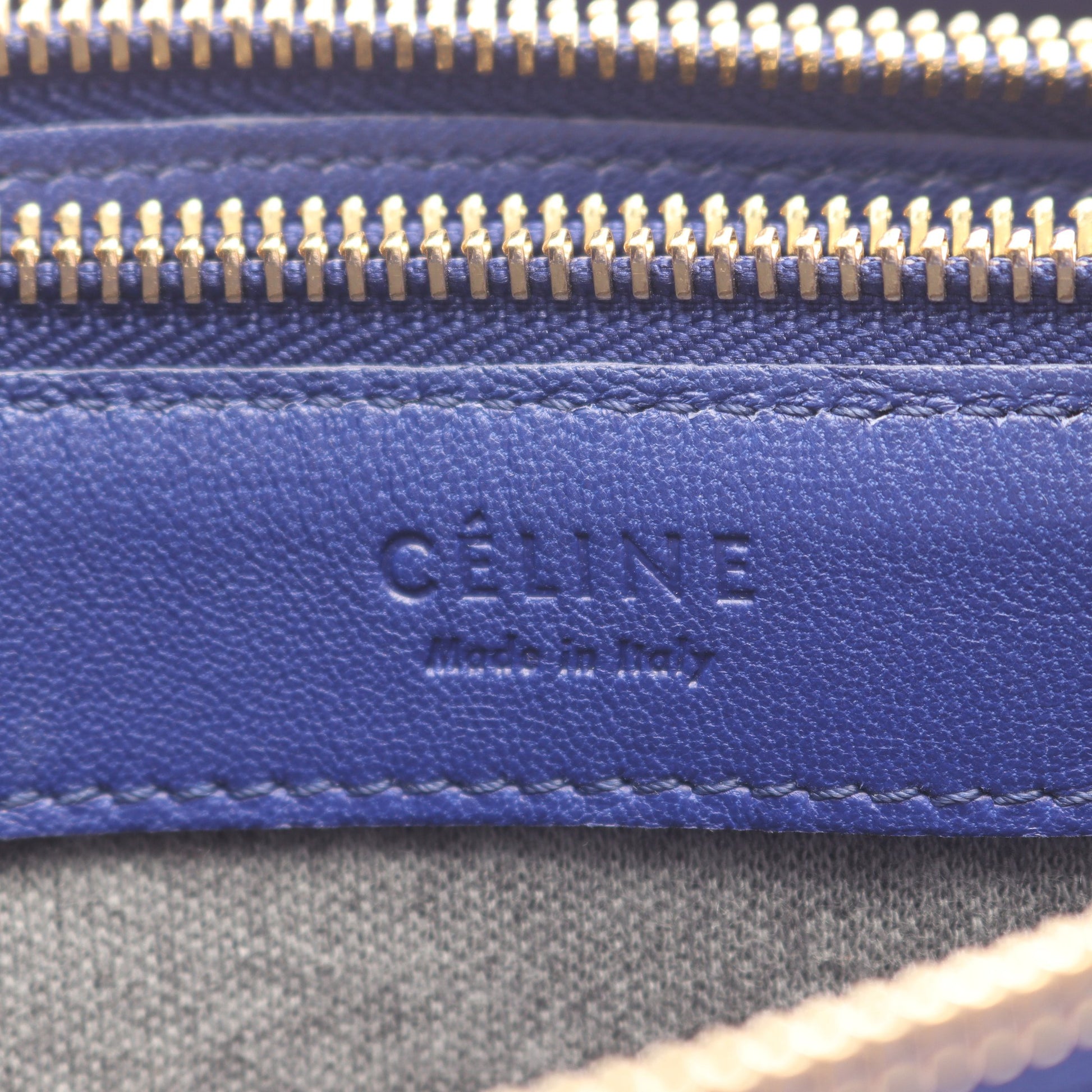 TRIO LARGE トリオ ラージ ショルダーバッグ レザー ブルー セリーヌ バッグ CELINE