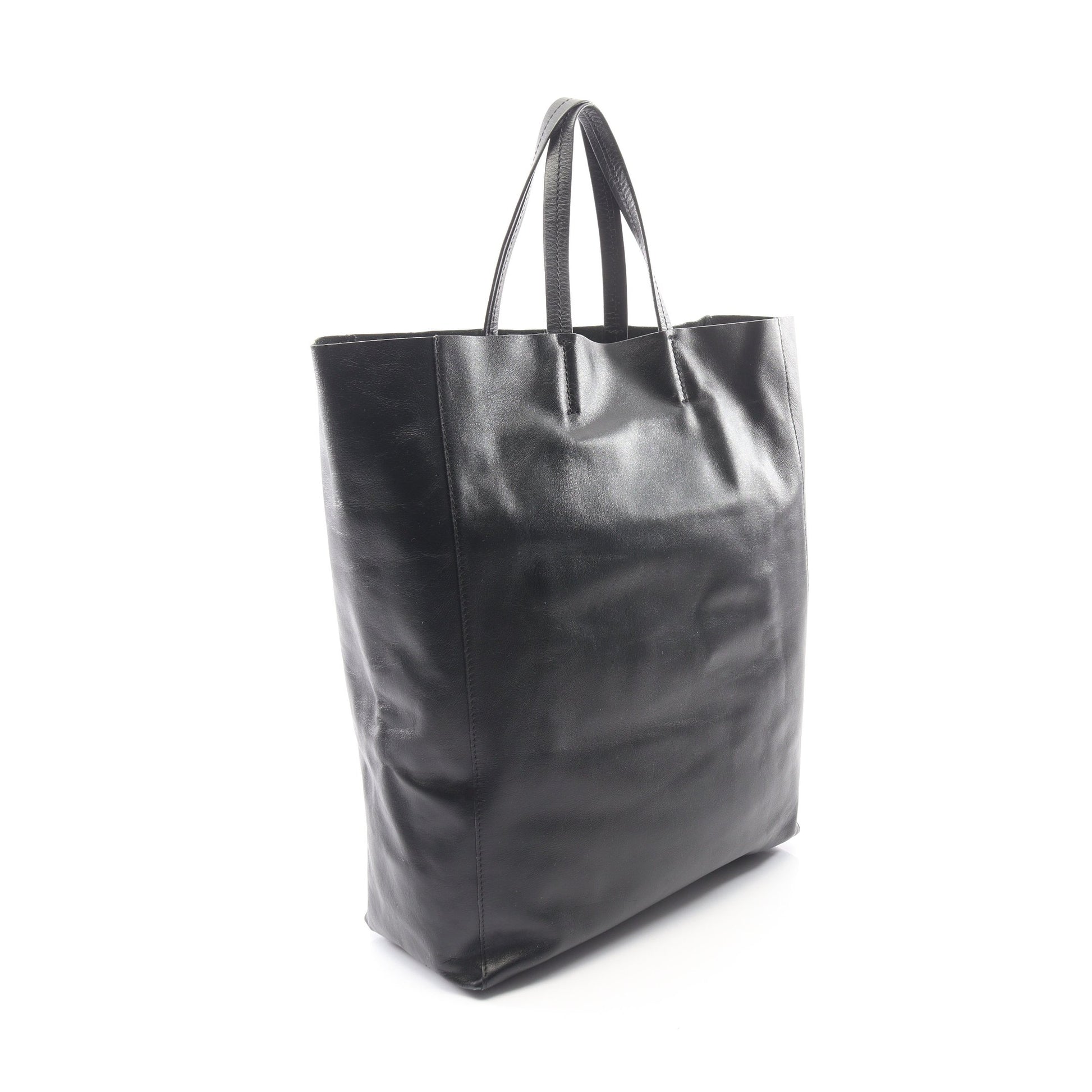 バーティカル カバ ハンドバッグ トートバッグ レザー ブラック セリーヌ バッグ CELINE