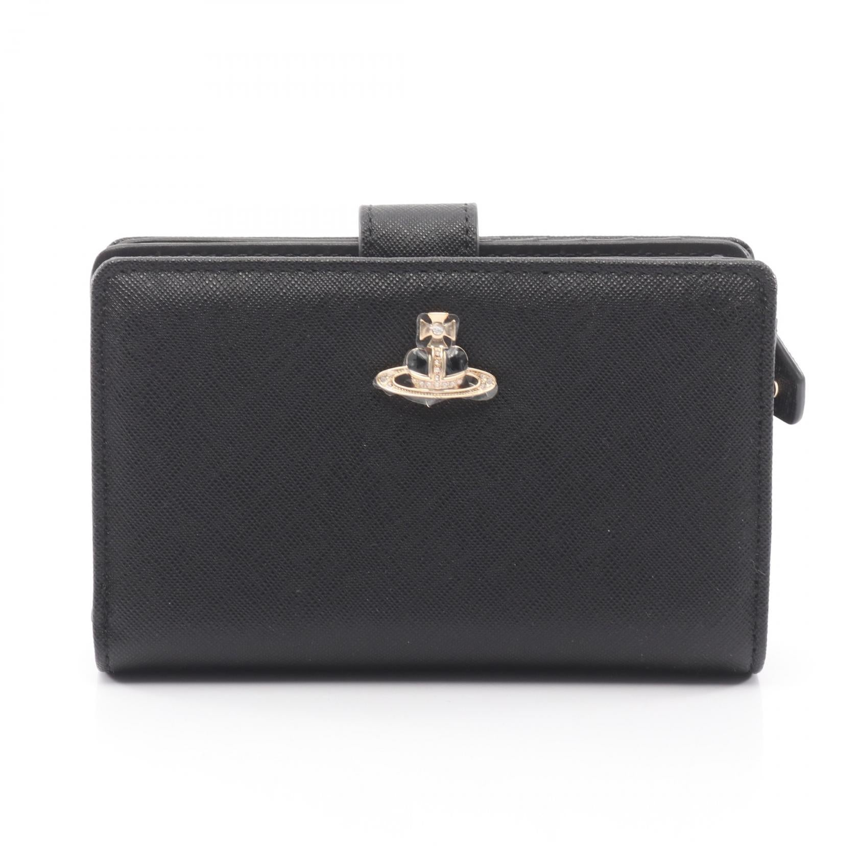 Vivienne Westwood ヴィヴィアンウエストウッド 二つ折り財布 ZIP CARD WALLET SAFFIANO 3 SPEC ZIP CARD WALLET SAFFIANO 3 SPEC 二つ折り財布 レザー ブラック