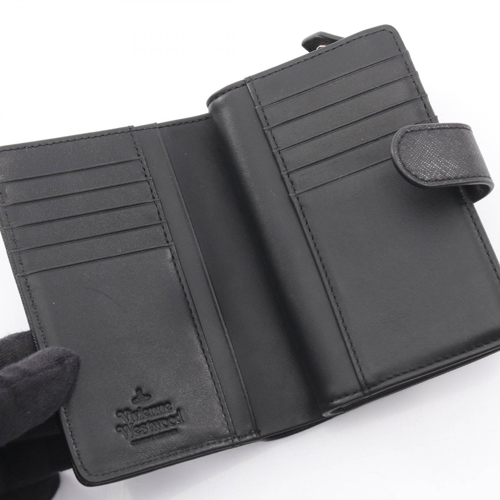 Vivienne Westwood ヴィヴィアンウエストウッド 二つ折り財布 ZIP CARD WALLET SAFFIANO 3 SPEC ZIP CARD WALLET SAFFIANO 3 SPEC 二つ折り財布 レザー ブラック