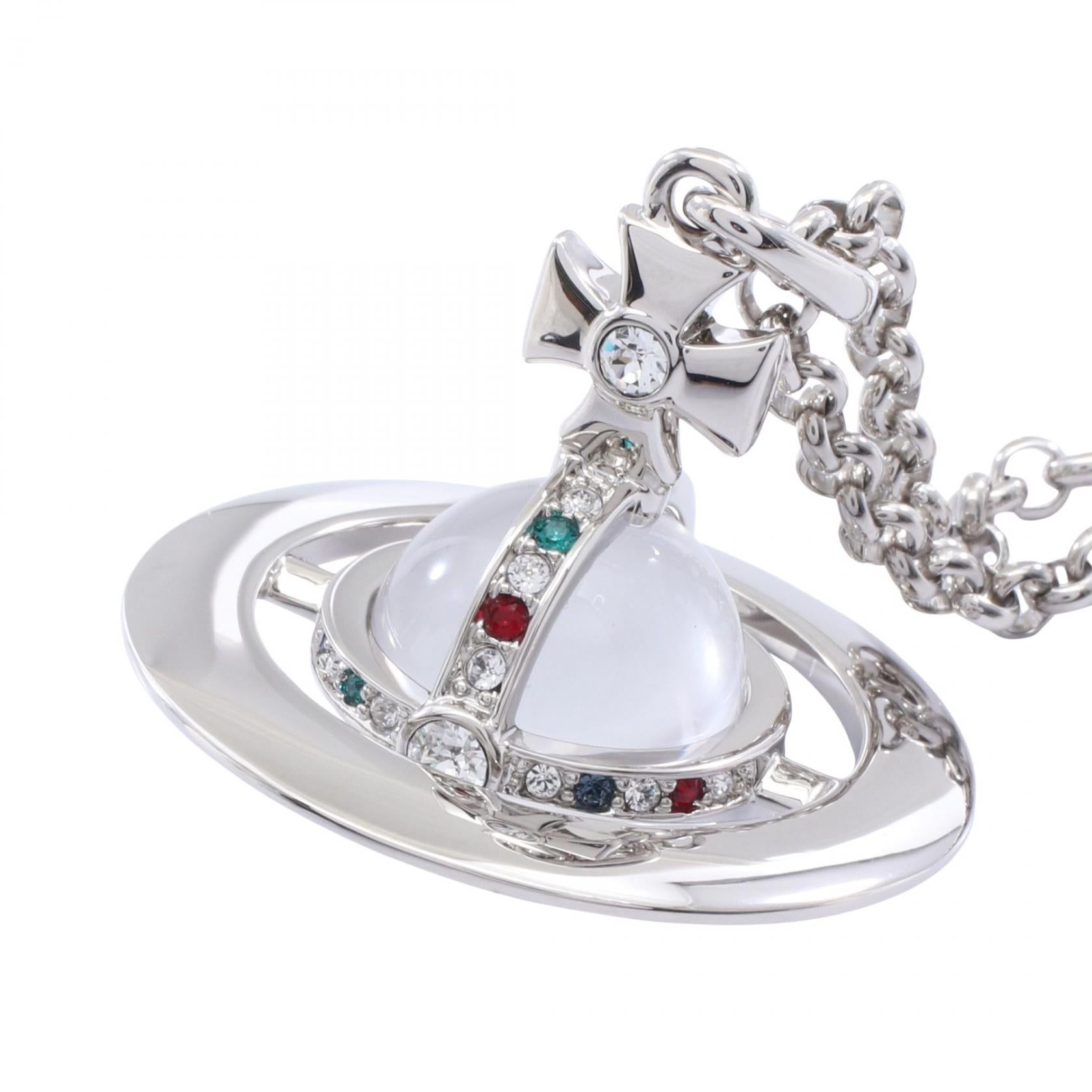 NEW SMALL ORB ネックレス ステンレススチール ラインストーン シルバー マルチカラー ヴィヴィアンウエストウッド アクセサリー Vivienne Westwood