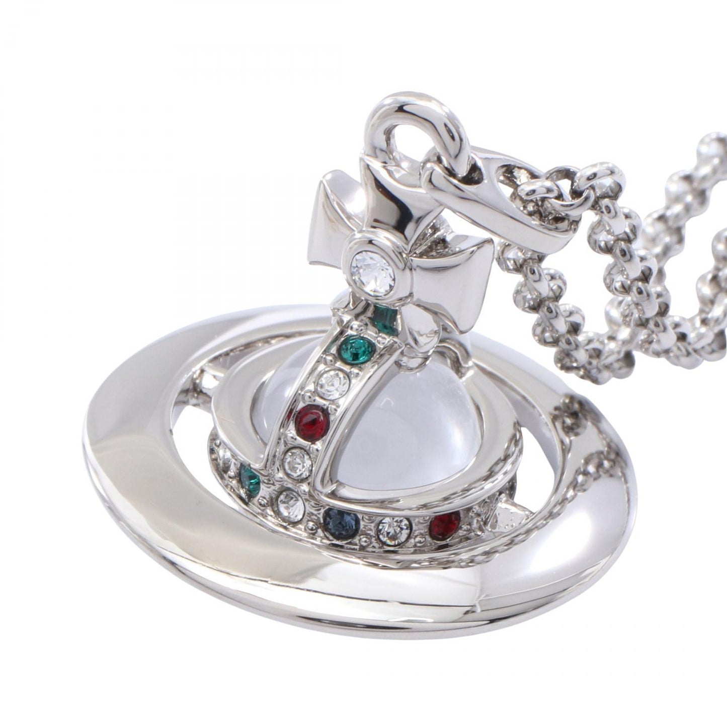 NEW TINY ORB ネックレス ステンレススチール ラインストーン シルバー マルチカラー ヴィヴィアンウエストウッド アクセサリー Vivienne Westwood
