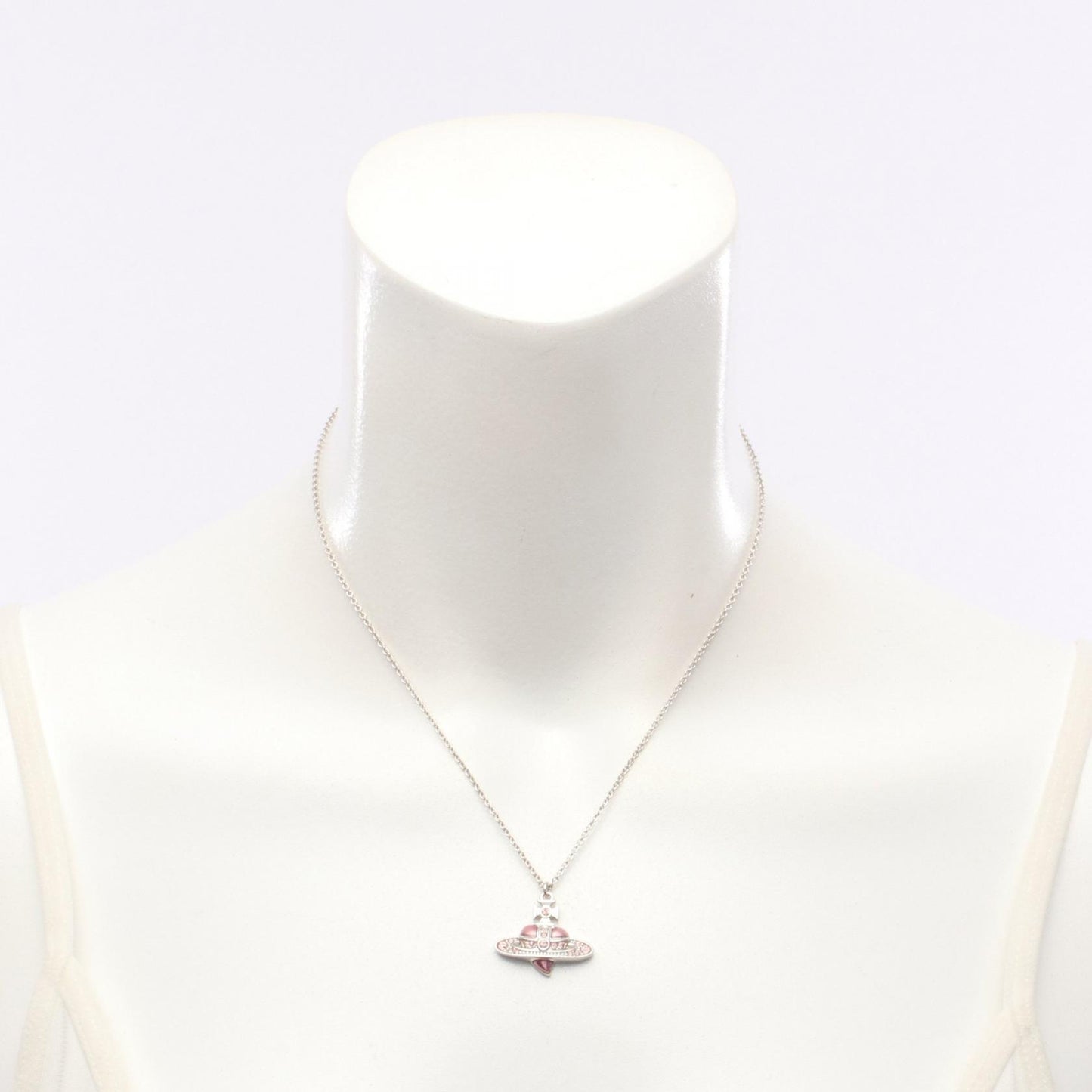NEW DIAMANTE HEART ネックレス ステンレススチール ラインストーン シルバー ピンク ヴィヴィアンウエストウッド アクセサリー Vivienne Westwood
