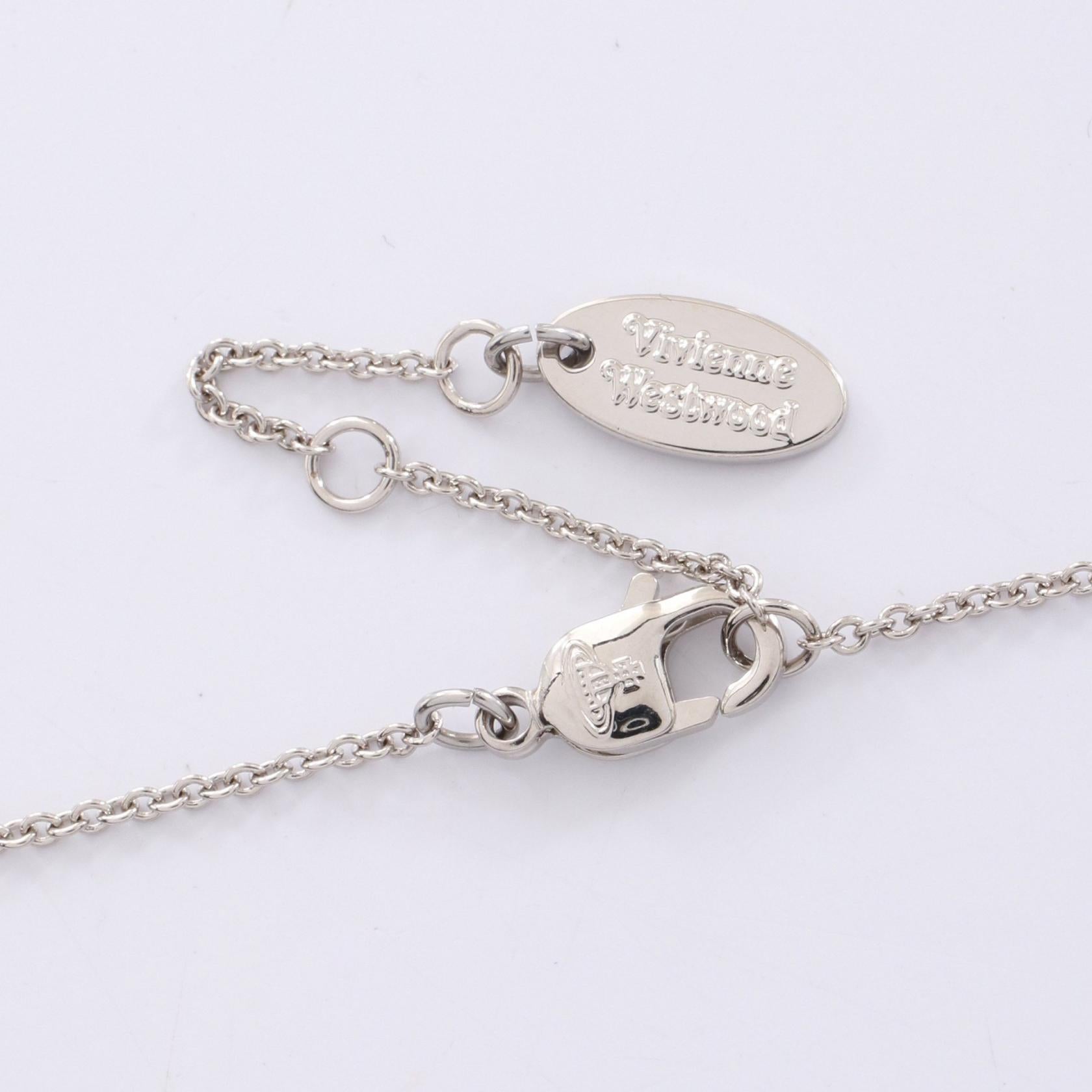 NEW DIAMANTE HEART ネックレス ステンレススチール ラインストーン シルバー ピンク ヴィヴィアンウエストウッド アクセサリー Vivienne Westwood