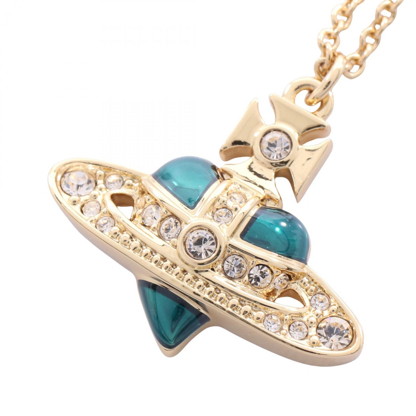 NEW DIAMANTE HEART ネックレス GP（ゴールドメッキ） ラインストーン ゴールド グリーン クリア ヴィヴィアンウエストウッド アクセサリー Vivienne Westwood