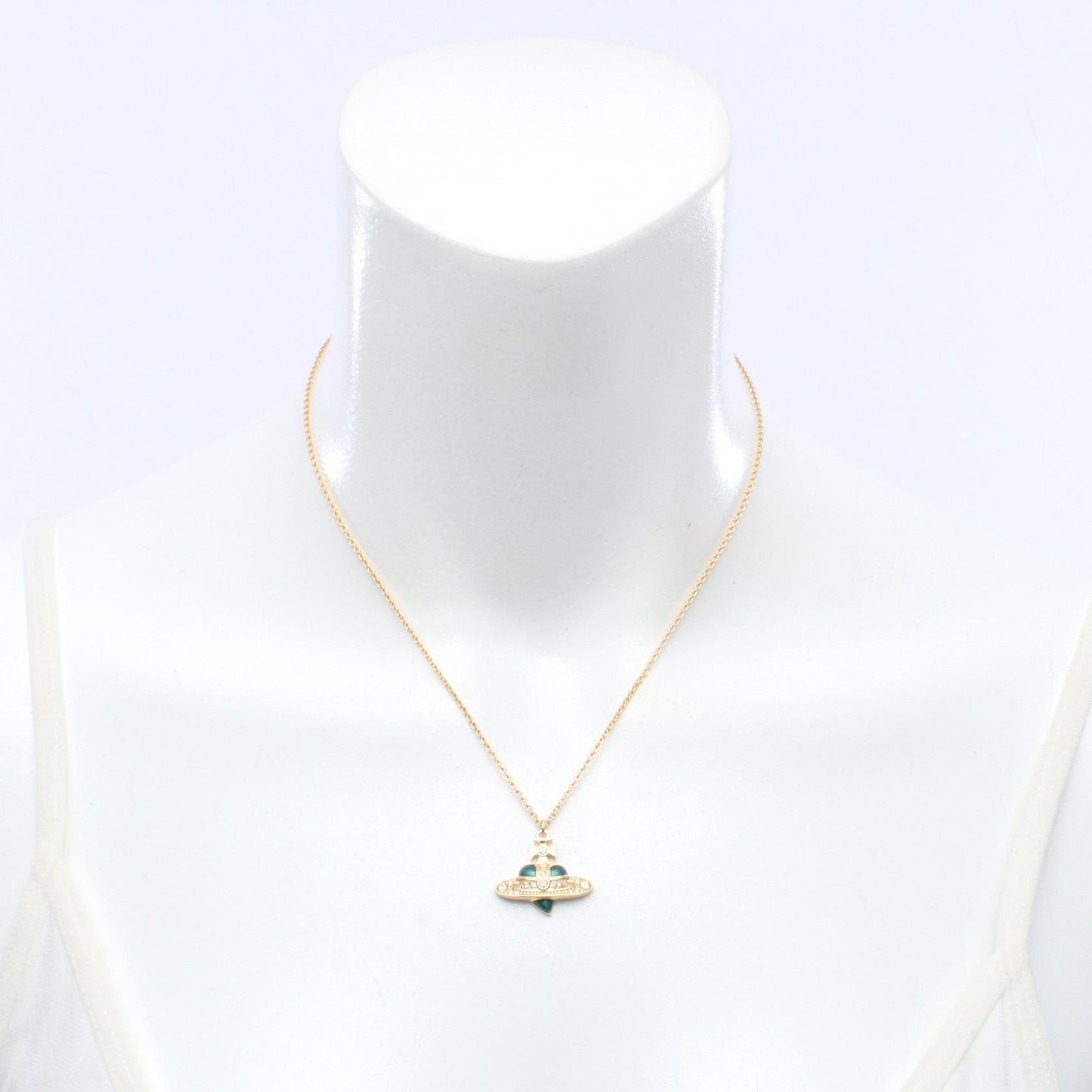 NEW DIAMANTE HEART ネックレス GP（ゴールドメッキ） ラインストーン ゴールド グリーン クリア ヴィヴィアンウエストウッド アクセサリー Vivienne Westwood