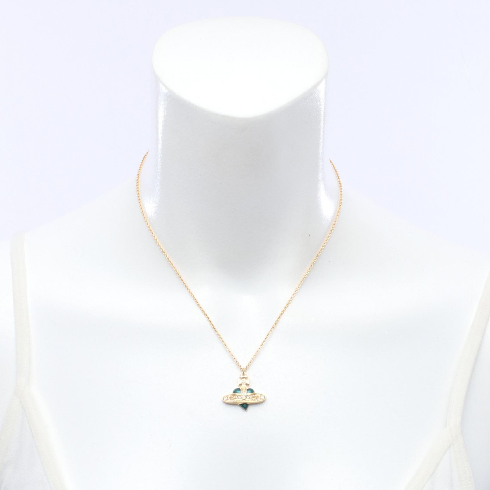 NEW DIAMANTE HEART ネックレス GP（ゴールドメッキ） ラインストーン ゴールド グリーン クリア ヴィヴィアンウエストウッド アクセサリー Vivienne Westwood