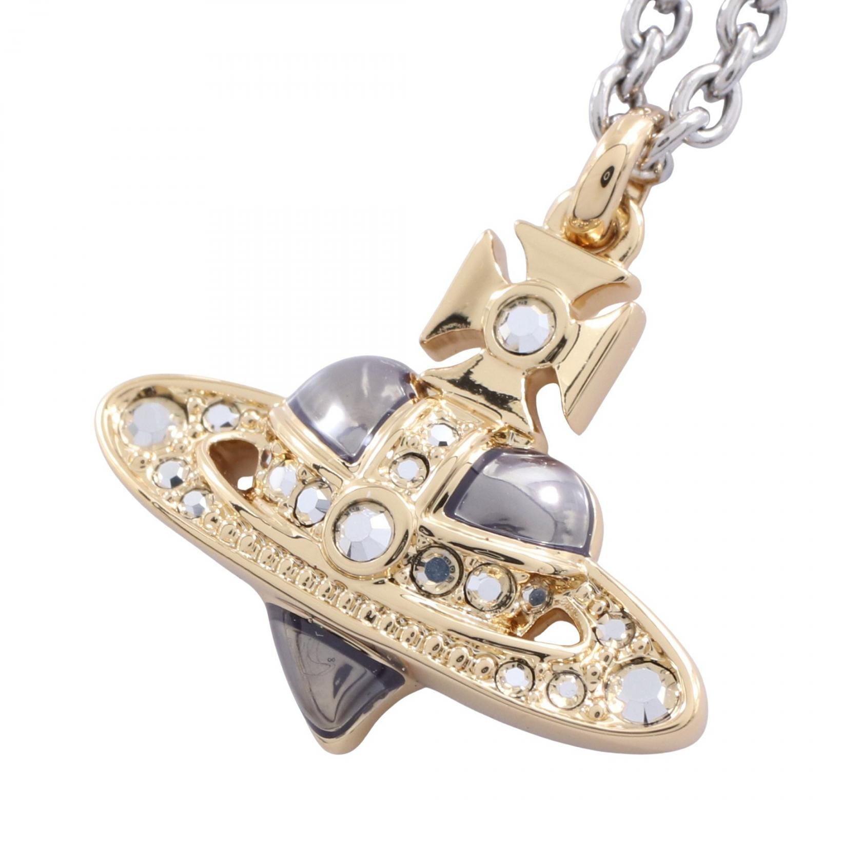 MAN DIAMANTE HEART ネックレス GP（ゴールドメッキ） ラインストーン ゴールド シルバー ヴィヴィアンウエストウッド アクセサリー Vivienne Westwood