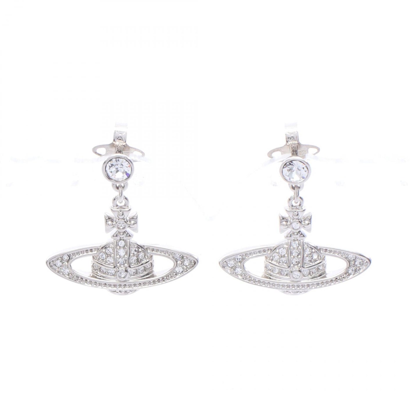 MINI BAS RELIEF DROP ピアス ステンレススチール ラインストーン シルバー クリア ヴィヴィアンウエストウッド アクセサリー Vivienne Westwood