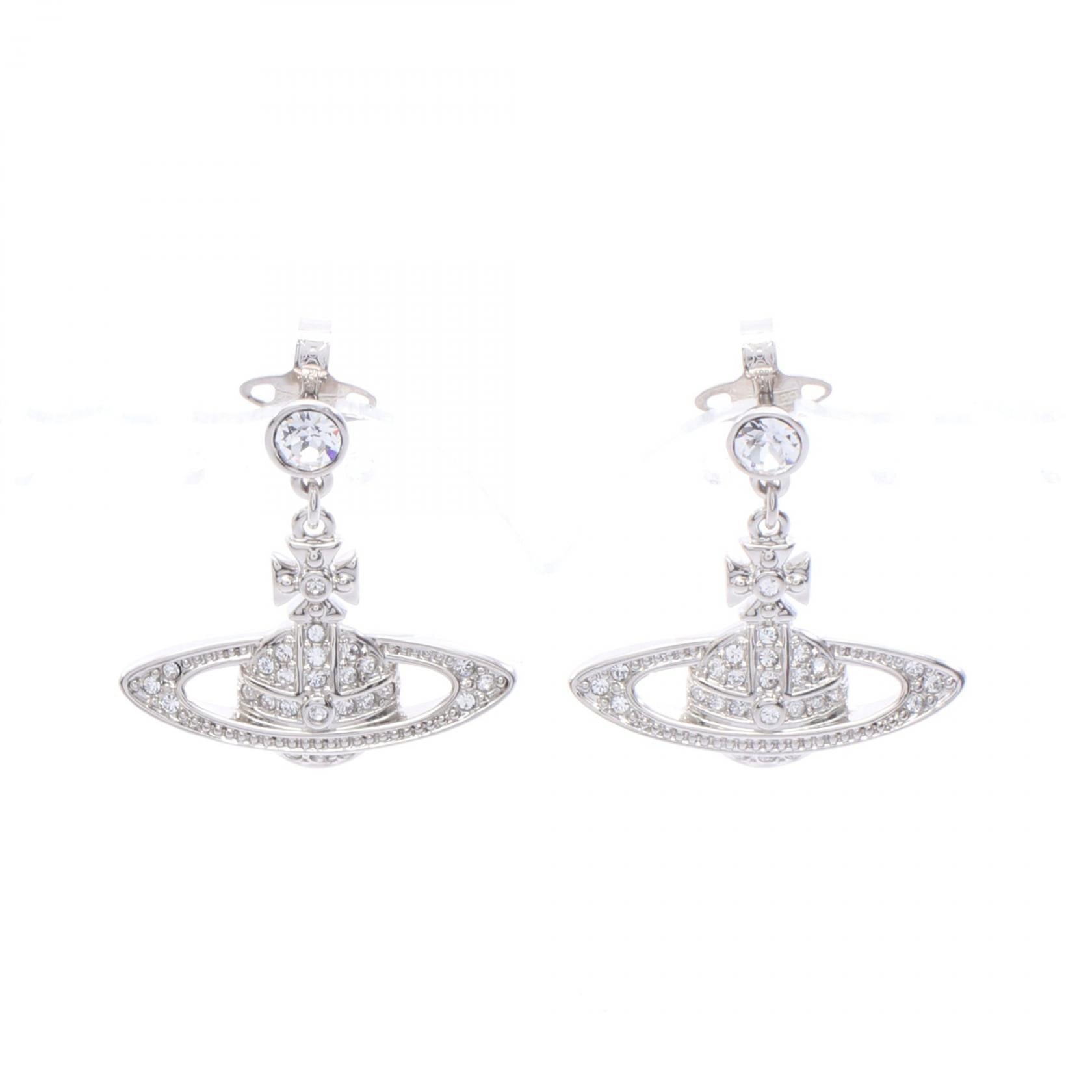 MINI BAS RELIEF DROP ピアス ステンレススチール ラインストーン シルバー クリア ヴィヴィアンウエストウッド アクセサリー Vivienne Westwood