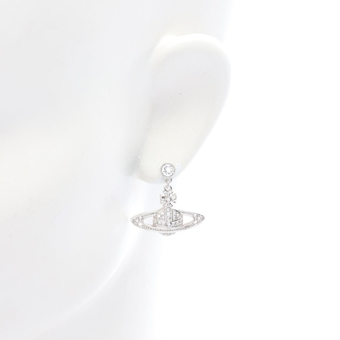 MINI BAS RELIEF DROP ピアス ステンレススチール ラインストーン シルバー クリア ヴィヴィアンウエストウッド アクセサリー Vivienne Westwood