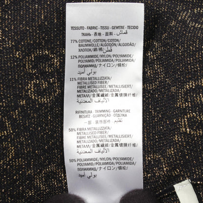 GGコットンラメ 半袖 ニット コットン ネイビー ゴールド グッチ トップス GUCCI