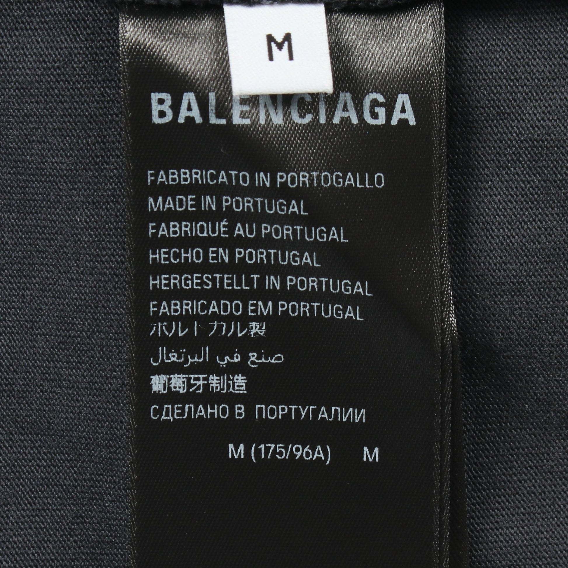 TAPE TYPE ダメージ加工 半袖Tシャツ コットン ダークグレー バレンシアガ トップス BALENCIAGA