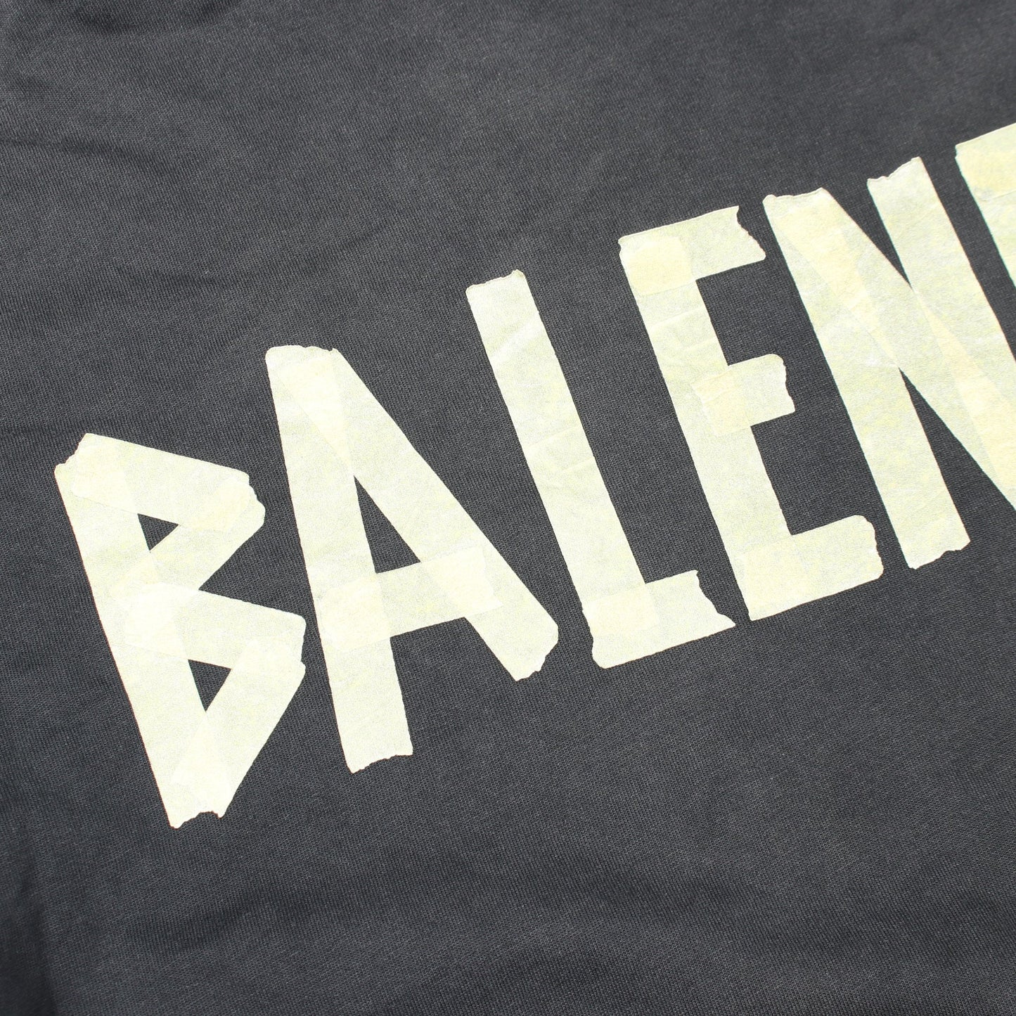 TAPE TYPE ダメージ加工 半袖Tシャツ コットン ダークグレー バレンシアガ トップス BALENCIAGA