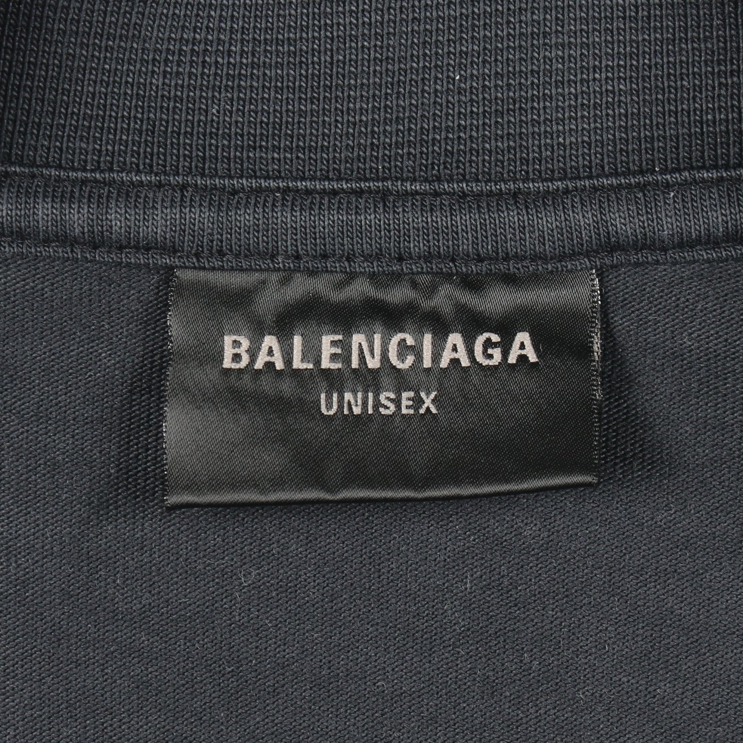 TAPE TYPE ダメージ加工 半袖Tシャツ コットン ダークグレー バレンシアガ トップス BALENCIAGA