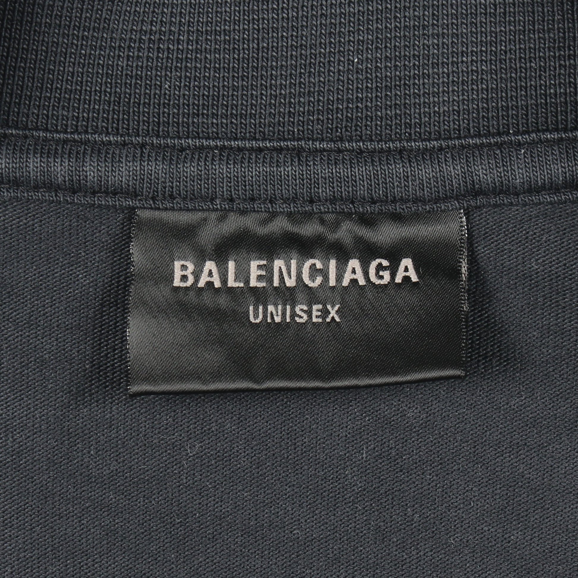 TAPE TYPE ダメージ加工 半袖Tシャツ コットン ダークグレー バレンシアガ トップス BALENCIAGA