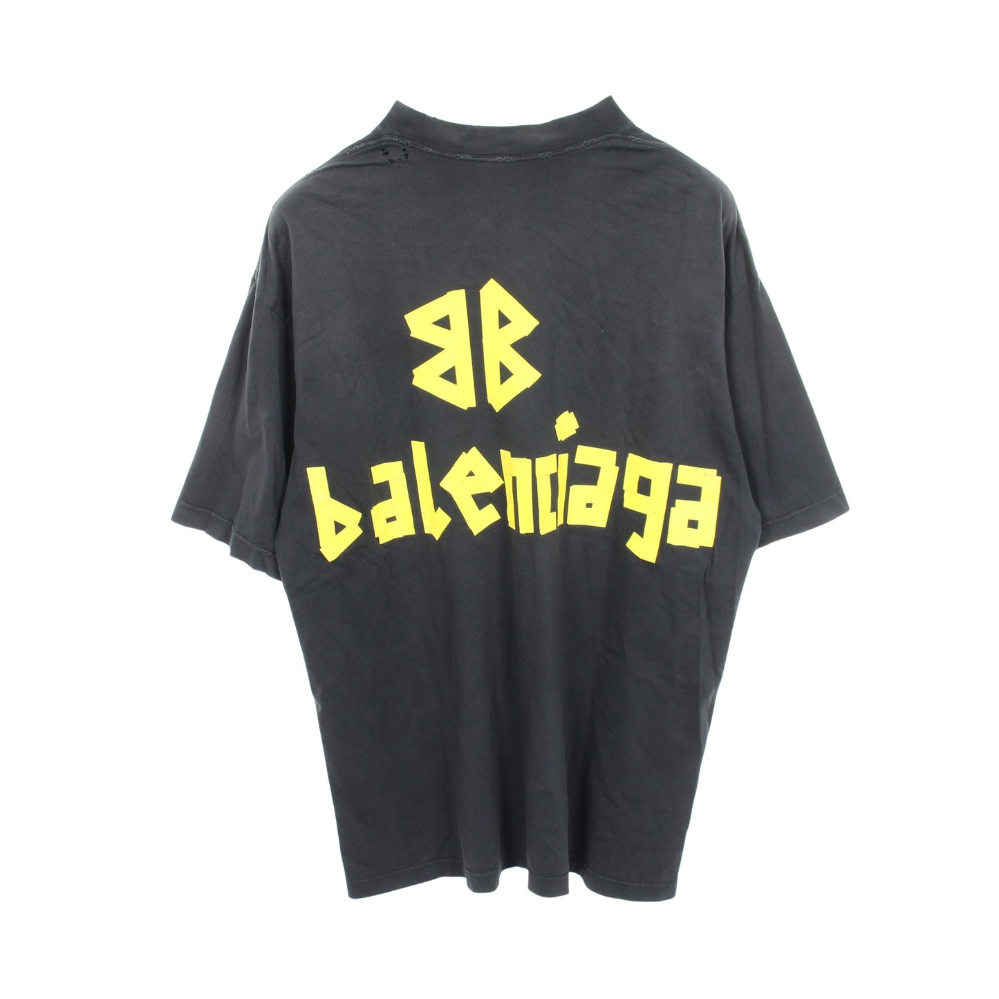 TAPE TYPE ダメージ加工 半袖Tシャツ コットン ダークグレー バレンシアガ トップス BALENCIAGA