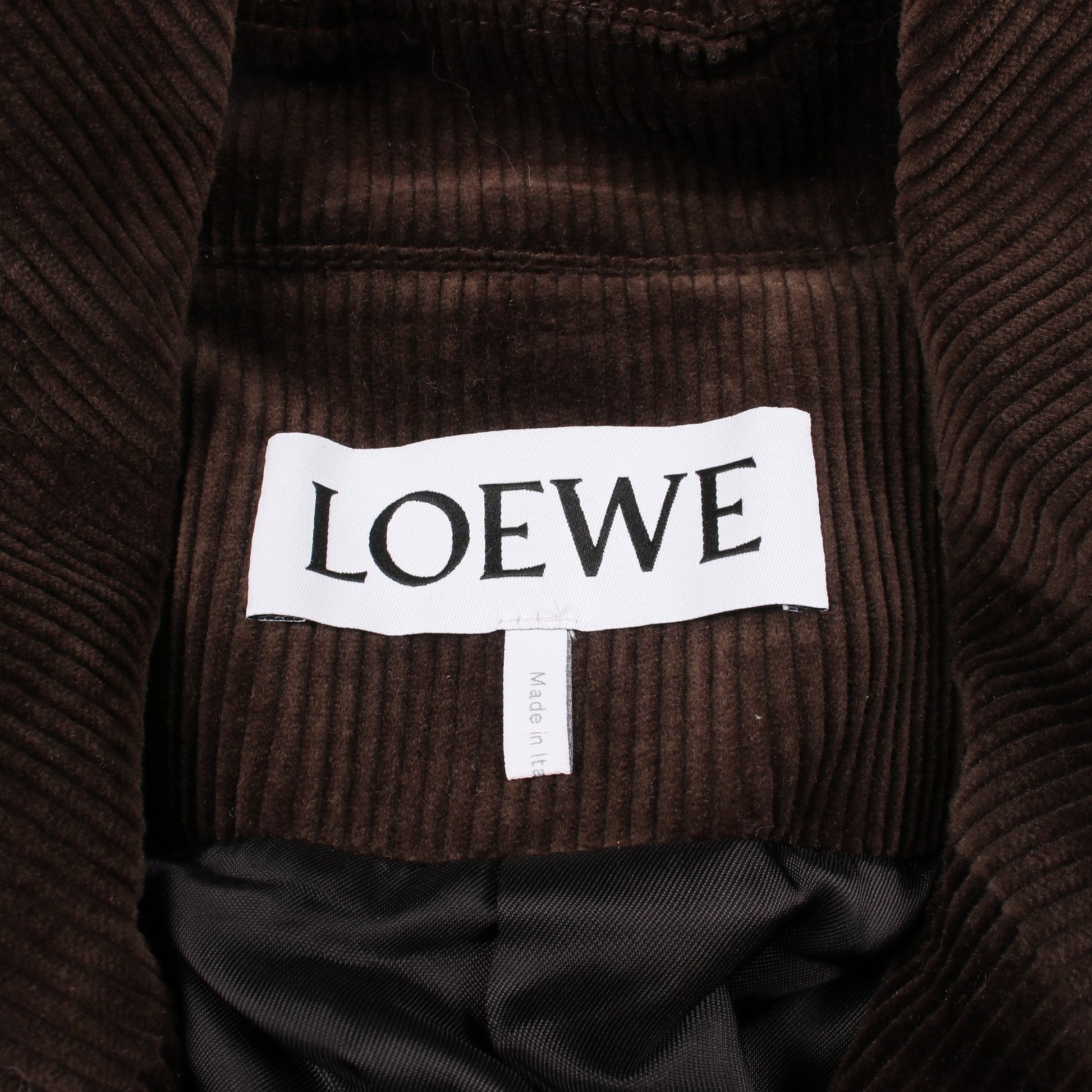 コーデュロイ ジャケット コットン ダークブラウン ロエベ アウター LOEWE
