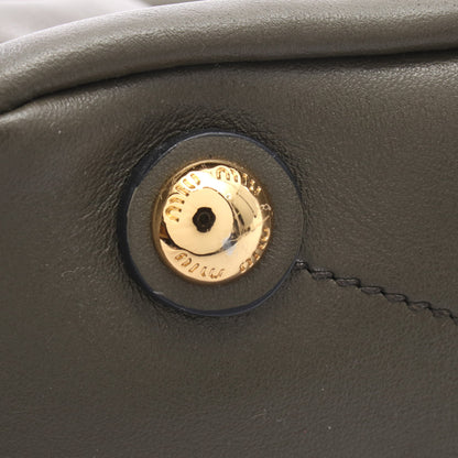 2WAY ハンドバッグ レザー カーキグリーン ブラック ブルー ミュウミュウ バッグ miu miu