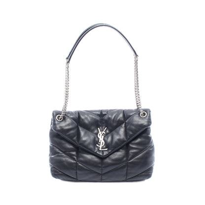 パファー ミディアム チェーンショルダーバッグ ラムスキン ブラック サンローランパリ バッグ SAINT LAURENT PARIS