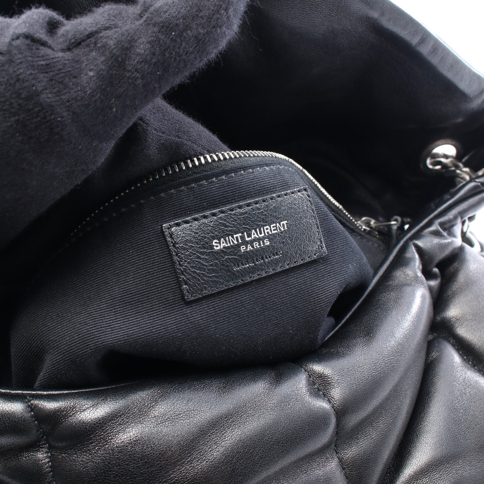 パファー ミディアム チェーンショルダーバッグ ラムスキン ブラック サンローランパリ バッグ SAINT LAURENT PARIS